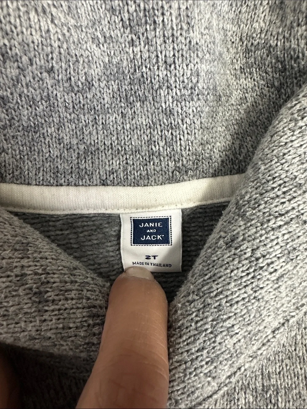 Janie and Jack Shawl Collar Sweater Gray Pullover Long Sleeve Size 2T Unisex - Picture 6 of 9